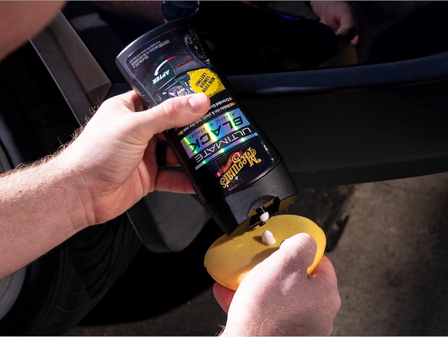 Meguiar's Ultimate Black Plastic Restorer - Restores Black Plastic & Faded Trim Pieces While Adding Durability & UV Protection - 12 Oz-9