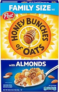 Honey Bunches of Oats with Almonds, Heart Healthy, Low Fat, made with Whole Grain Cereal, 18 Ounce Box