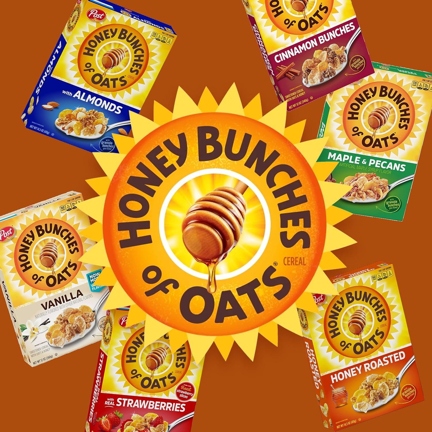 Honey Bunches of Oats with Almonds, Heart Healthy, Low Fat, made with Whole Grain Cereal, 18 Ounce Box-6