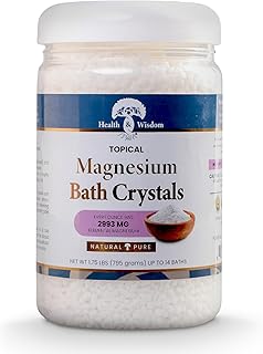 Health and Wisdom Magnesium Bath Salt - Magnesium Flakes for Bath, Magnesium Chloride Flakes, Magnesium Bath Flakes, Magnesium Bath Soak, Magnesium Soak, Magnesium Chloride Bath Flakes - 28 Ounces