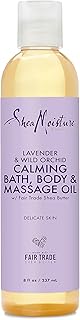 SheaMoisture Bath, Body and Massage Oil Lavender Wild Orchid Calming Moisturizer for Sensitive Skin 8 oz