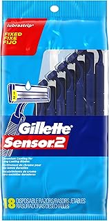 Gillette Sensor2 Disposable Razors for Men, Water Activated Lubrastrip to Help Avoid Skin Irritation, 18 count