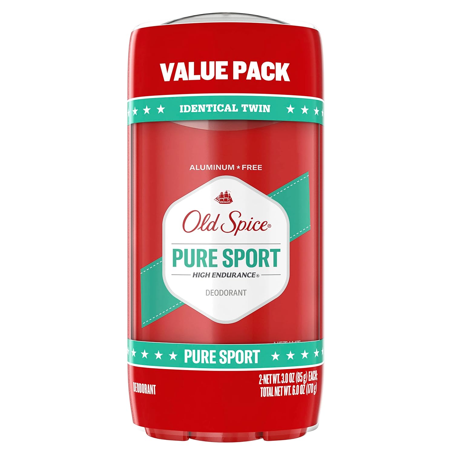 Old Spice Aluminum Free Deodorant for Men, High Endurance Pure Sport Scent, 3.0 oz (Pack of 2)-0