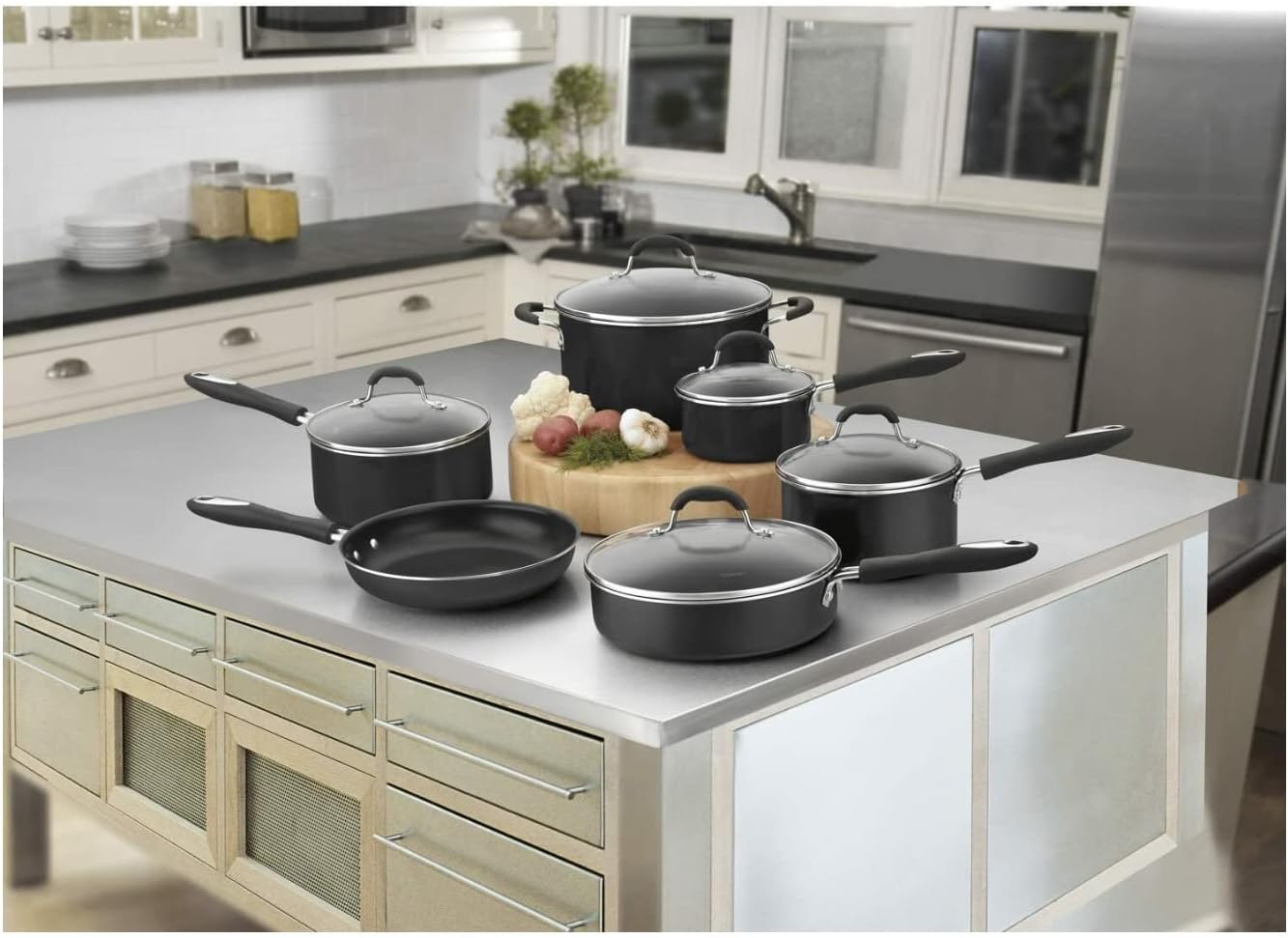 Cuisinart 11-Piece Nonstick Cookware Set, Black, 55-11BK-1