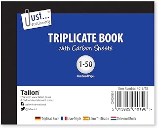 Half Size Triplicate Book Notebook, Multi, 1-Pack, 4019