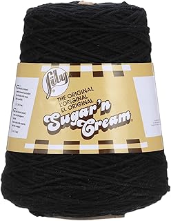 Lily Sugar'n Cream Cotton Cone Yarn, 14 oz, Black , 1 Cone