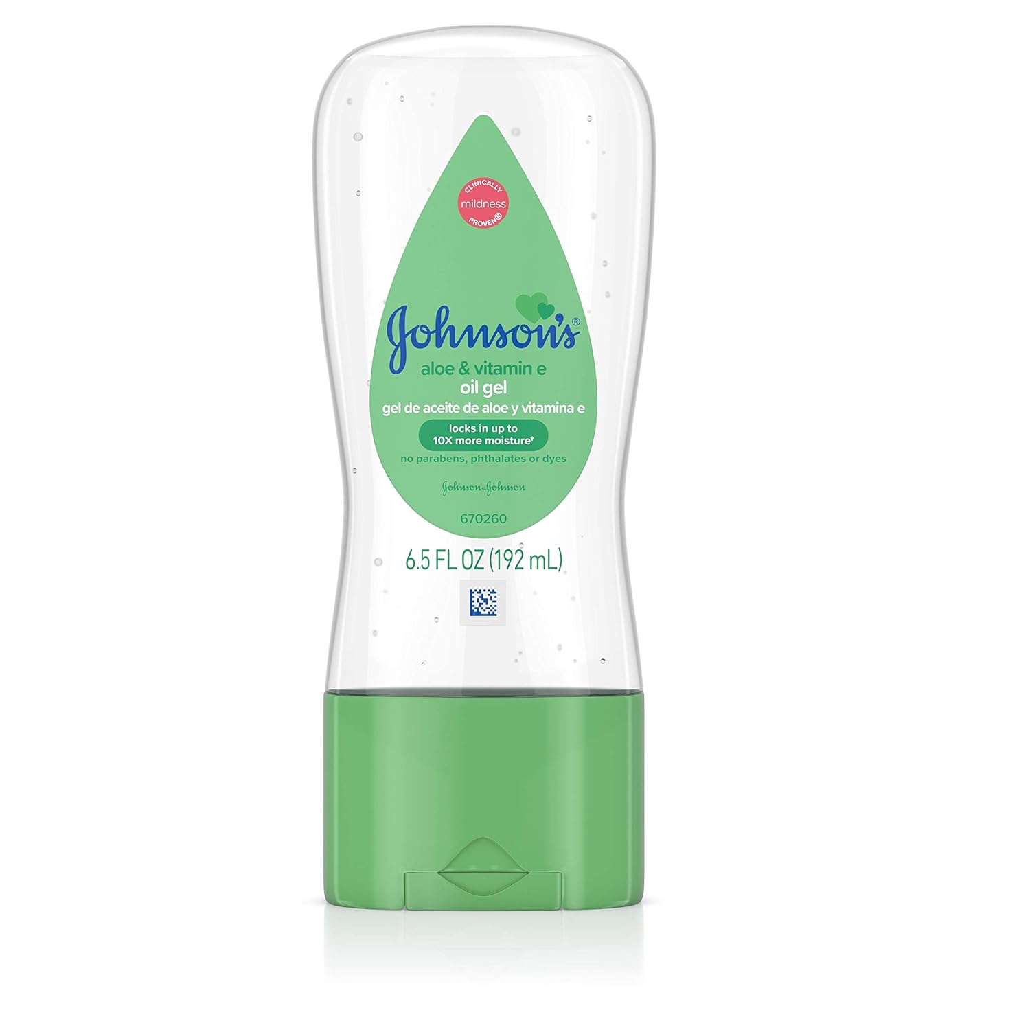 Johnson's Baby Oil Gel with Aloe Vera & Vitamin E, Hypoallergenic Baby Skin Care, 6.5 fl. oz-0