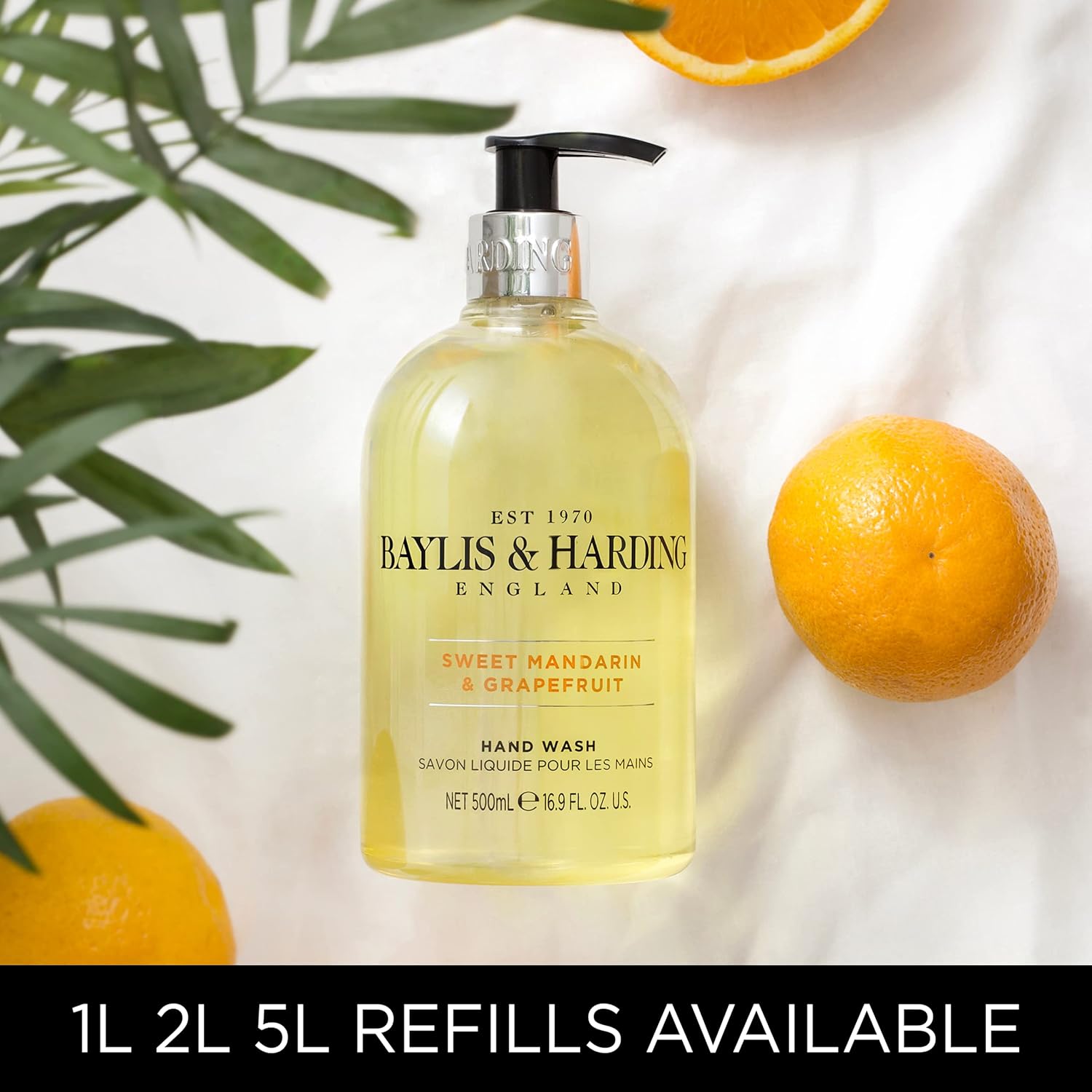 Baylis & Harding Liquid Hand Soap Wash with Dispenser, Sweet Mandarin & Grapefruit, 16.9oz/500ml (3-Pack)-7