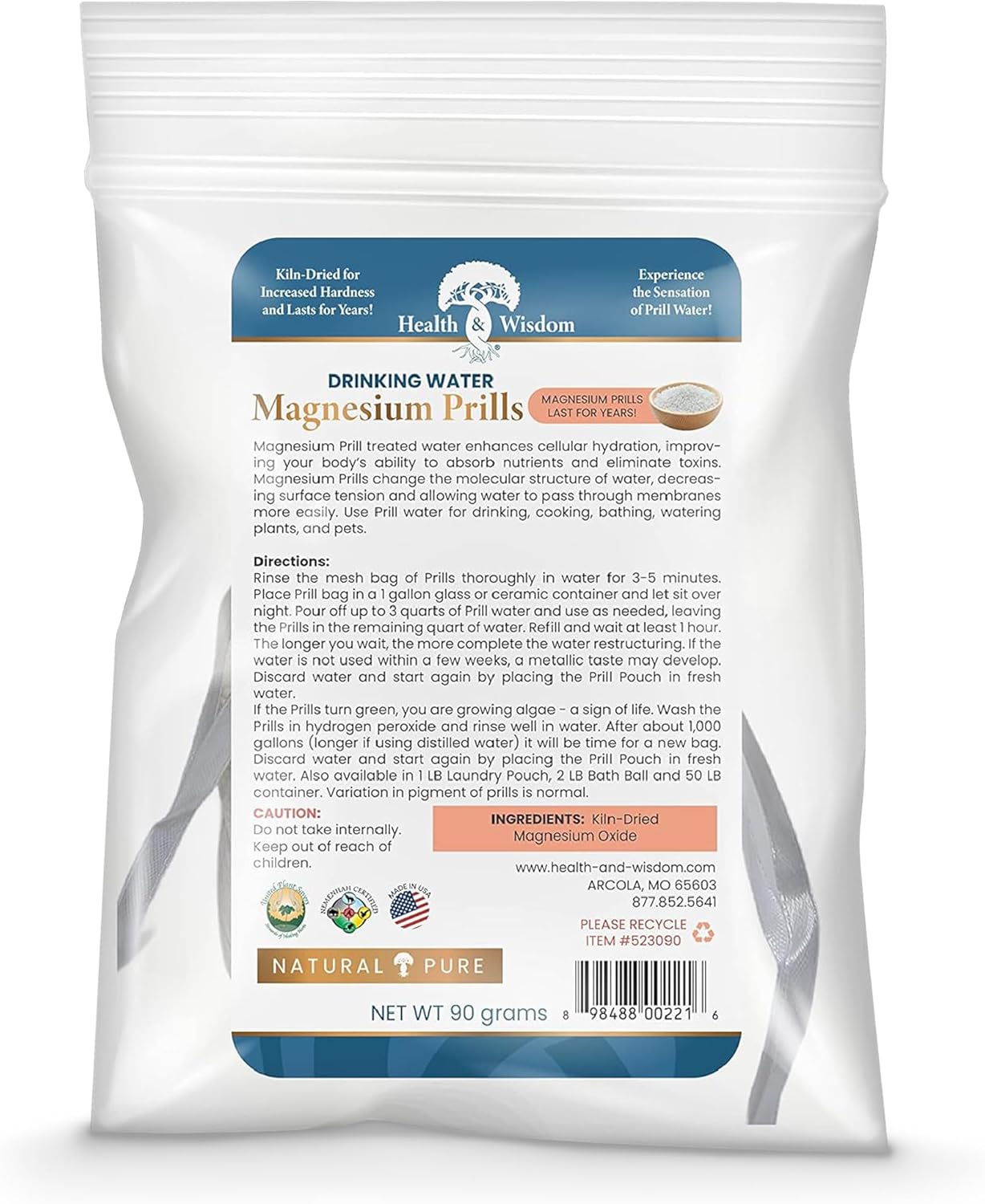 Health and Wisdom Magnesium Prills - Structured Water Devices, Magnesium Laundry Beads, Topical Magnesium, Precious Mineral, Magnesium Water, Deionized Water, Magnesium Soak - 3.18 Ounces-0