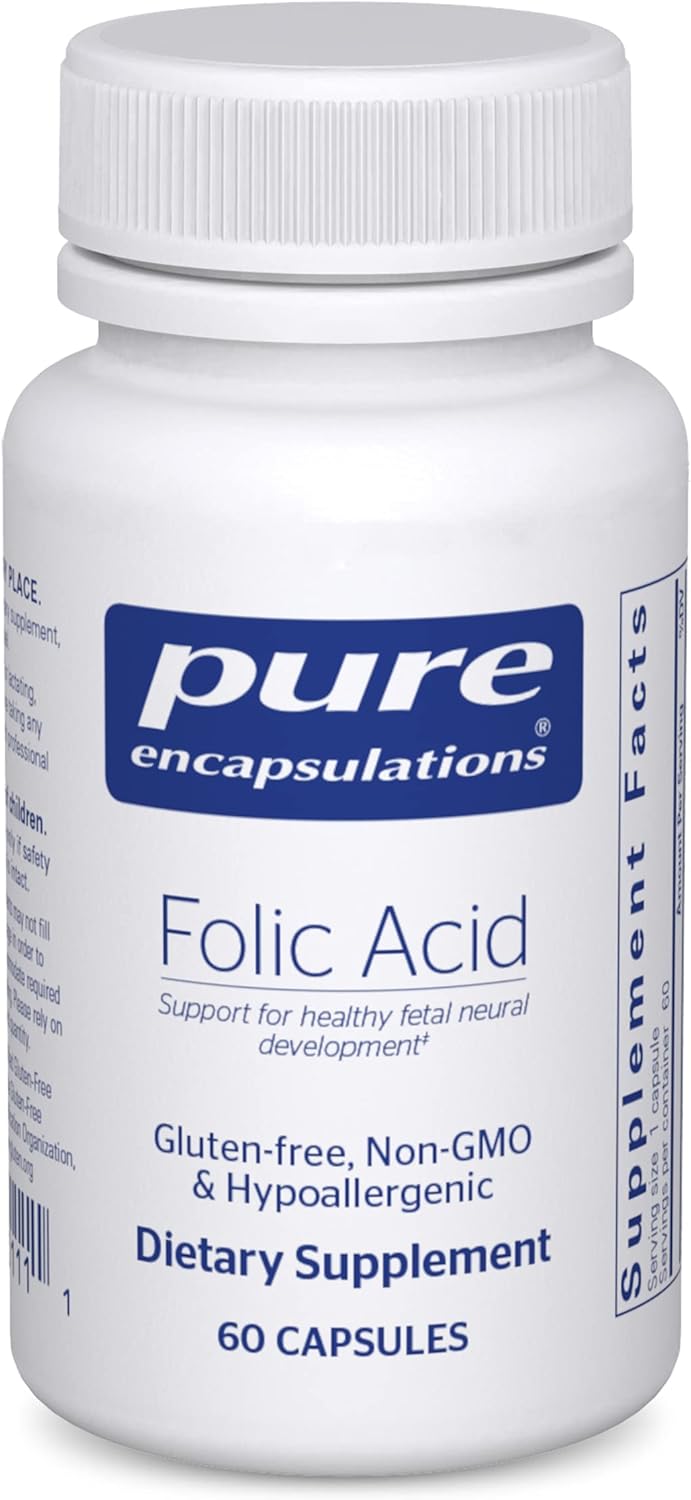 Pure Encapsulations Folic Acid | Hypoallergenic Dietary Supplement | 60 Capsules-0