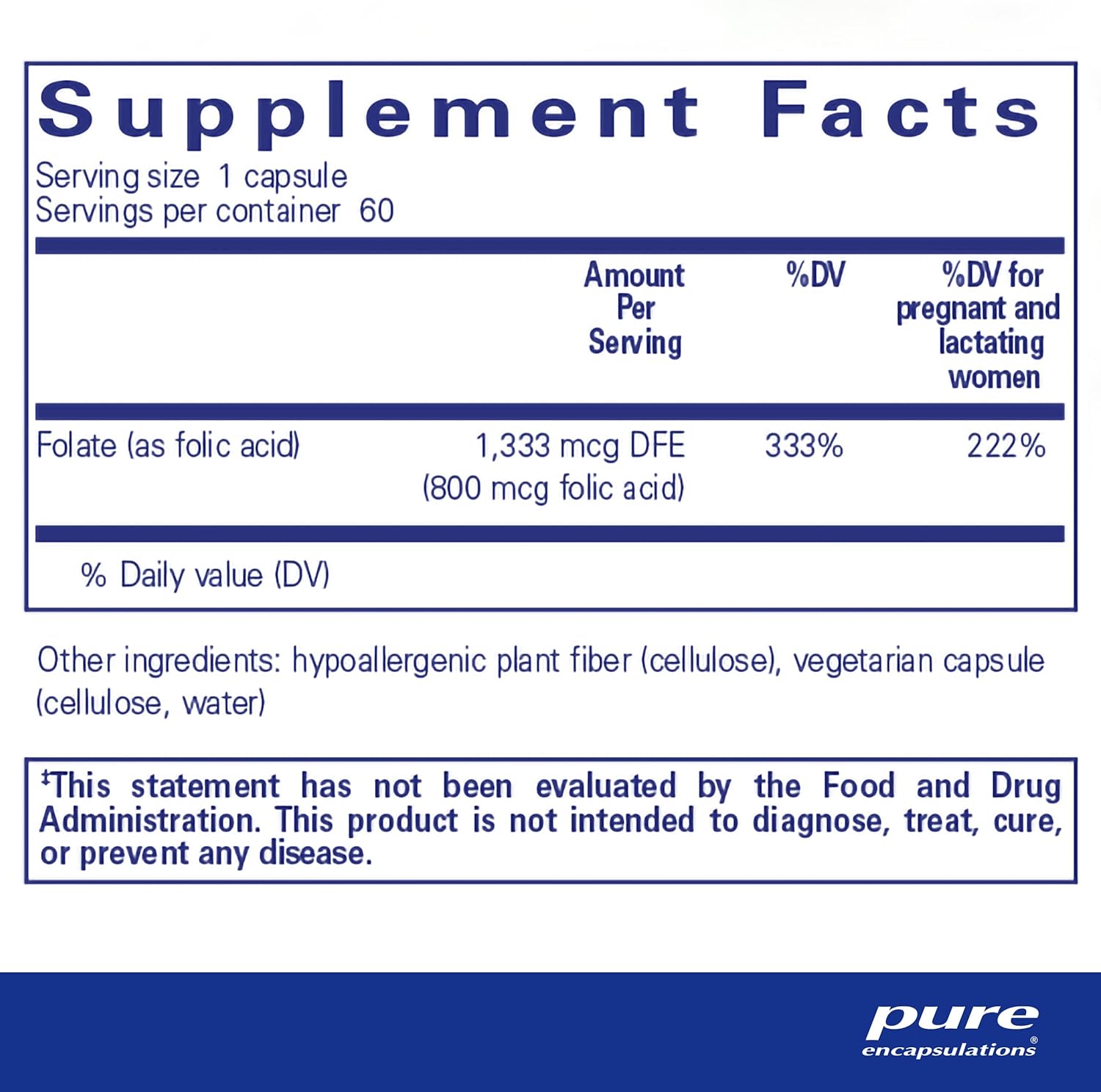 Pure Encapsulations Folic Acid | Hypoallergenic Dietary Supplement | 60 Capsules-1