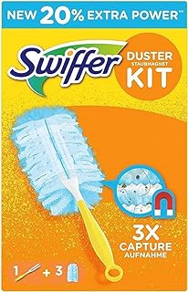 Swiffer Microfibre dust Cleaner Set, 1 Handle and 3 Replacement Pads (Pack of 1x1 Piece)