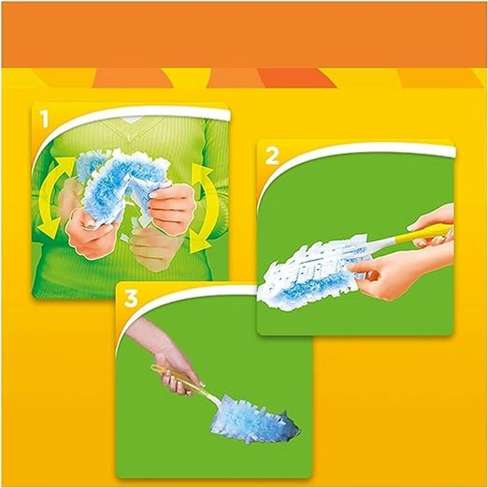 Swiffer Microfibre dust Cleaner Set, 1 Handle and 3 Replacement Pads (Pack of 1x1 Piece)-1