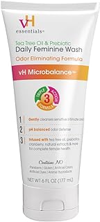 vH essentials, Ph Balanced Daily Feminine Wash, Tea Tree Oil & Prebiotic, 6, Fl Oz, (Pack Of 1) 54306 Clear