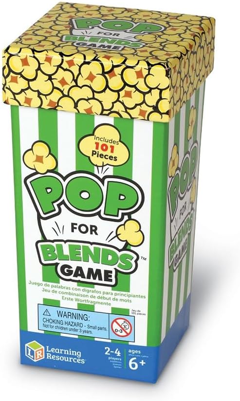 Learning Resources Pop for Blends Game,Phonics Game, 2-4 Players, 92 Cards, Ages 6+-1