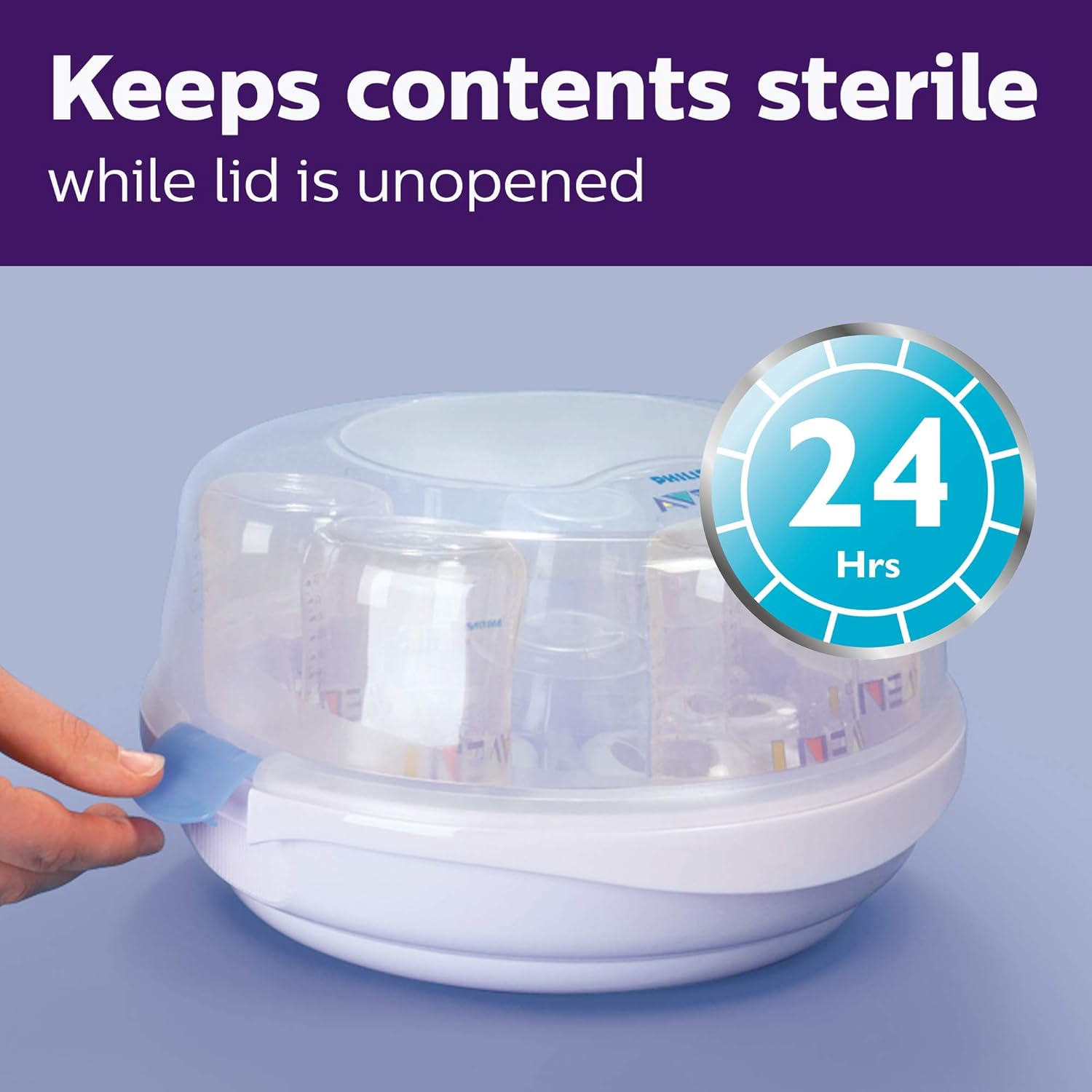 Philips AVENT Microwave Steam Sterilizer for Baby Bottles, Pacifiers, Cups and More, SCF281/05-6