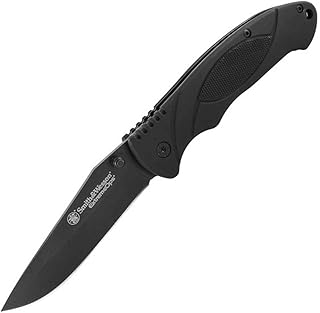 Smith & Wesson Extreme Ops SWA25 7.8in High Carbon S.S. Folding Knife with 3.3in Clip Point Blade and Aluminum Handle for Outdoor, Tactical, Survival and EDC