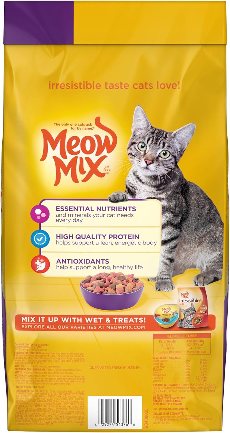 Meow Mix Original Choice Dry Cat Food, 6.3 Pound, Complete & Balanced Nutrition-1