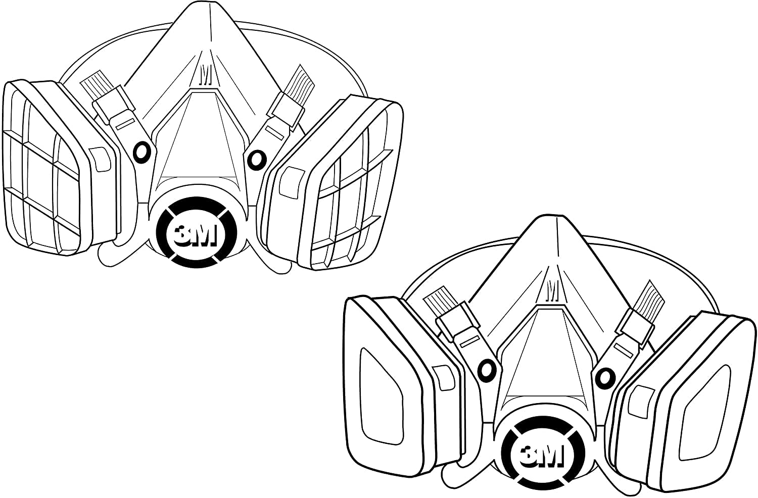 3M Disposable Respirator, Half Face Piece Assembly 5301, Organic Vapor Respiratory Protection, Large Size-1