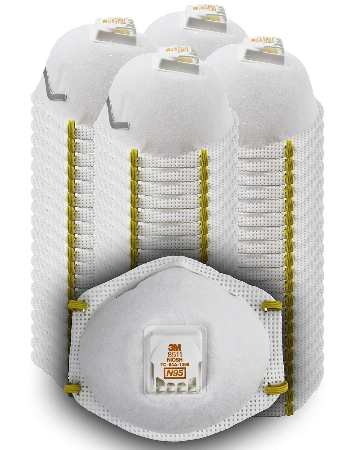 3M 8511 Particulate Disposable Respirator, N95, Pack of 80, NIOSH APPROVED, Cool Comfort and Fewer Pressure Points with Dual Point Attachment for Grinding, Sanding, Sawing, Sweeping, Dust, Smoke-0