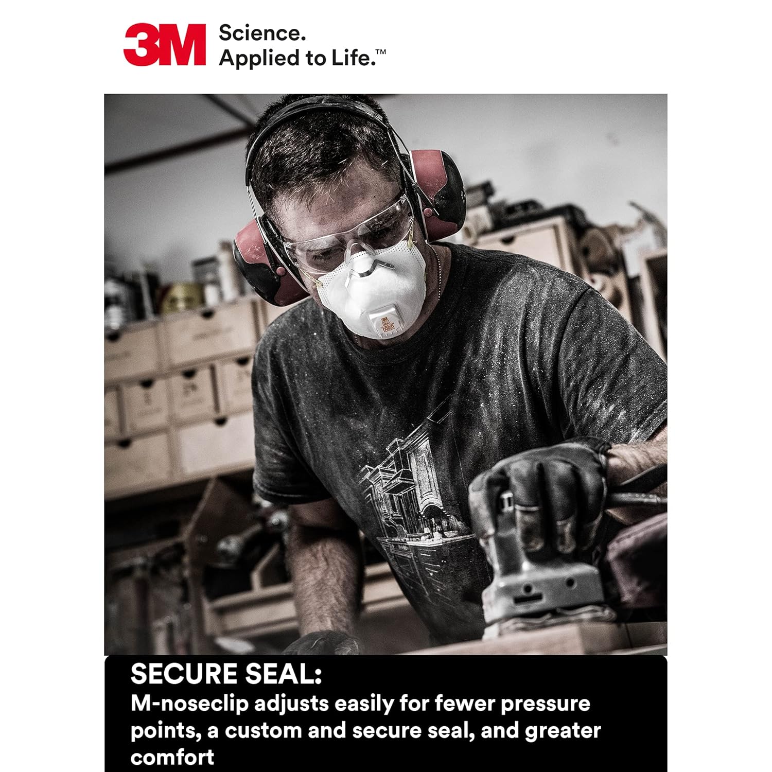 3M 8511 Particulate Disposable Respirator, N95, Pack of 80, NIOSH APPROVED, Cool Comfort and Fewer Pressure Points with Dual Point Attachment for Grinding, Sanding, Sawing, Sweeping, Dust, Smoke-1