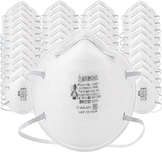 3M N95 Particulate Respirator 8200, 160/Case, NIOSH APPROVED, Disposable, Sweeping, Sanding, Grinding, Sawing, Bagging, Dust, 8 Packs of 20 Respirators