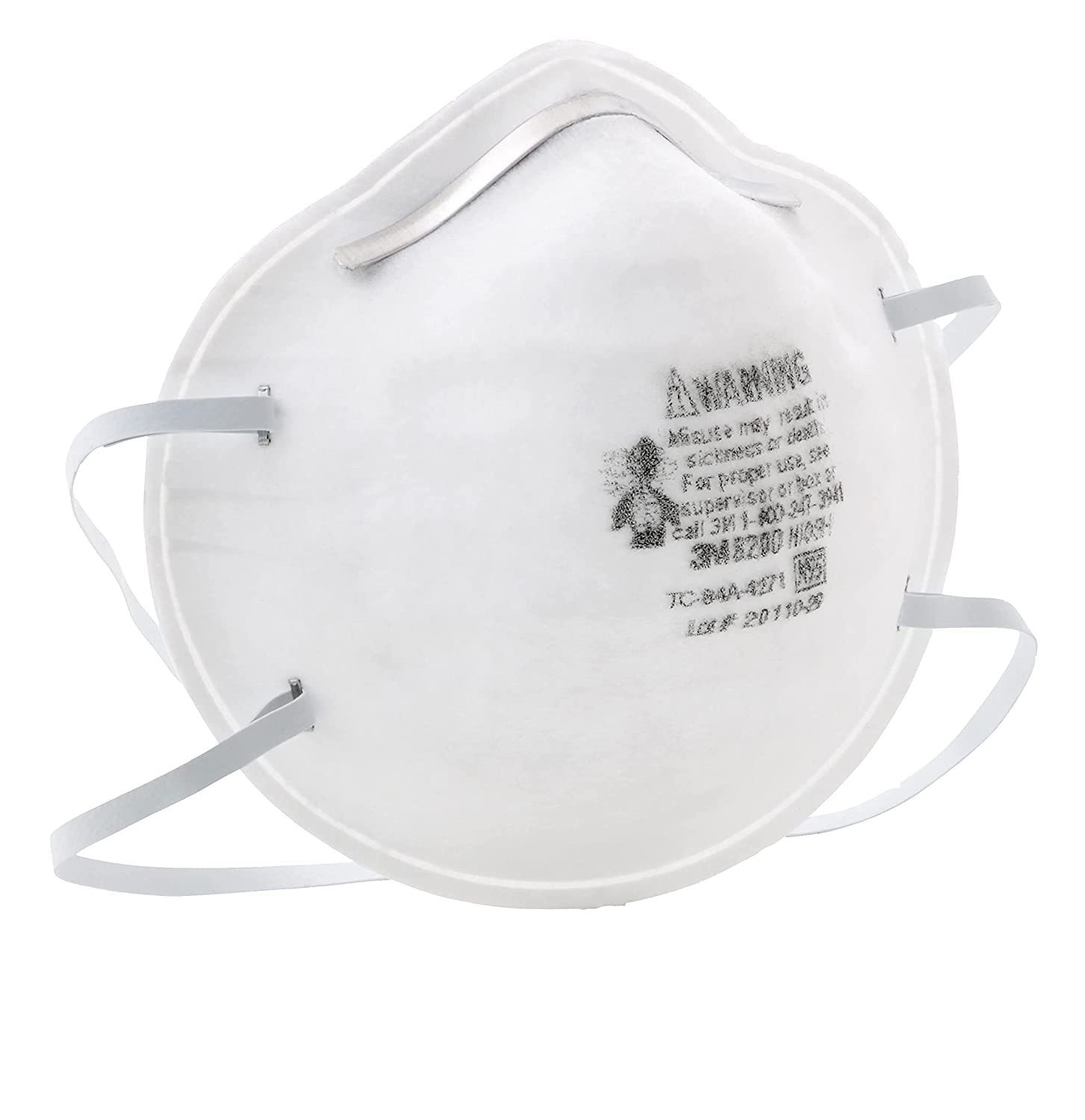 3M N95 Particulate Respirator 8200, 160/Case, NIOSH APPROVED, Disposable, Sweeping, Sanding, Grinding, Sawing, Bagging, Dust, 8 Packs of 20 Respirators-3