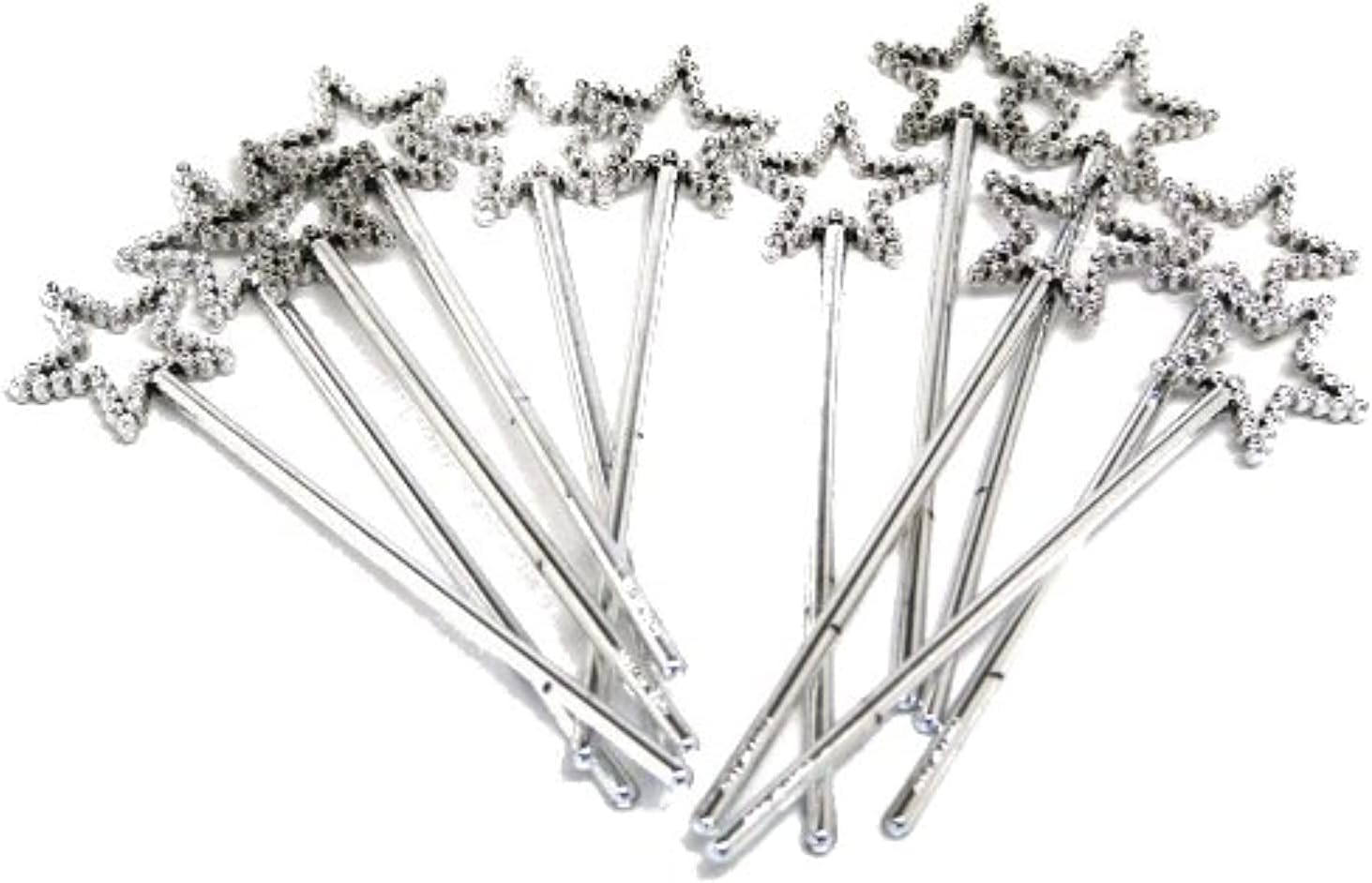 Rhode Island Novelty Mini Sequin Star Wands | Silver | Pack of 12-0