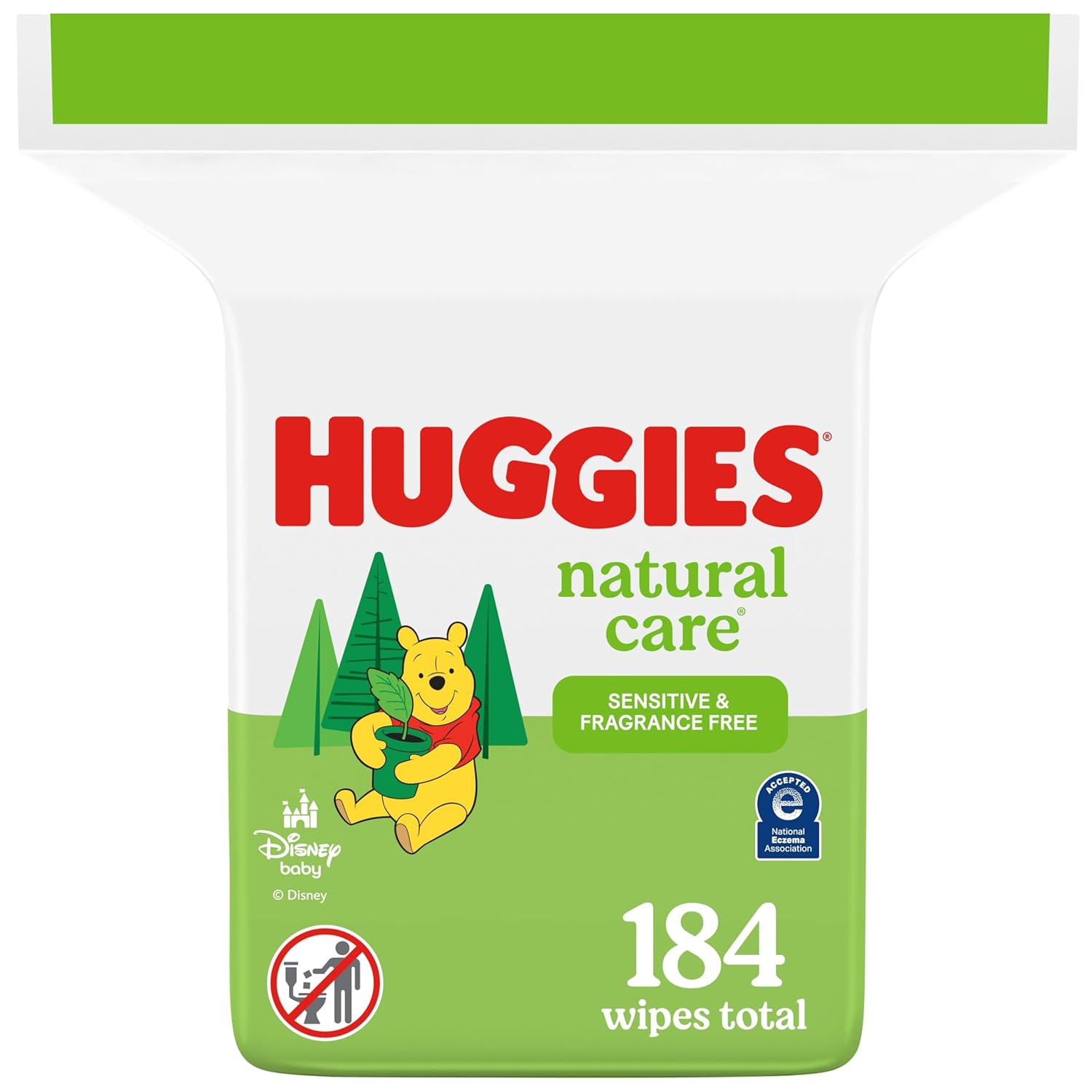 Huggies Natural Care Sensitive Baby Wipes, Unscented, Hypoallergenic, 99% Purified Water, 1 Refill Pack (184 Wipes Total)-0