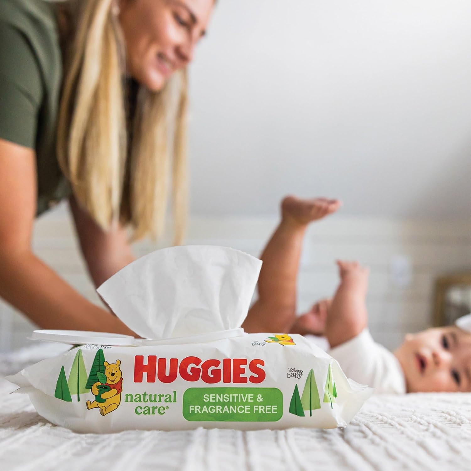 Huggies Natural Care Sensitive Baby Wipes, Unscented, Hypoallergenic, 99% Purified Water, 1 Refill Pack (184 Wipes Total)-6