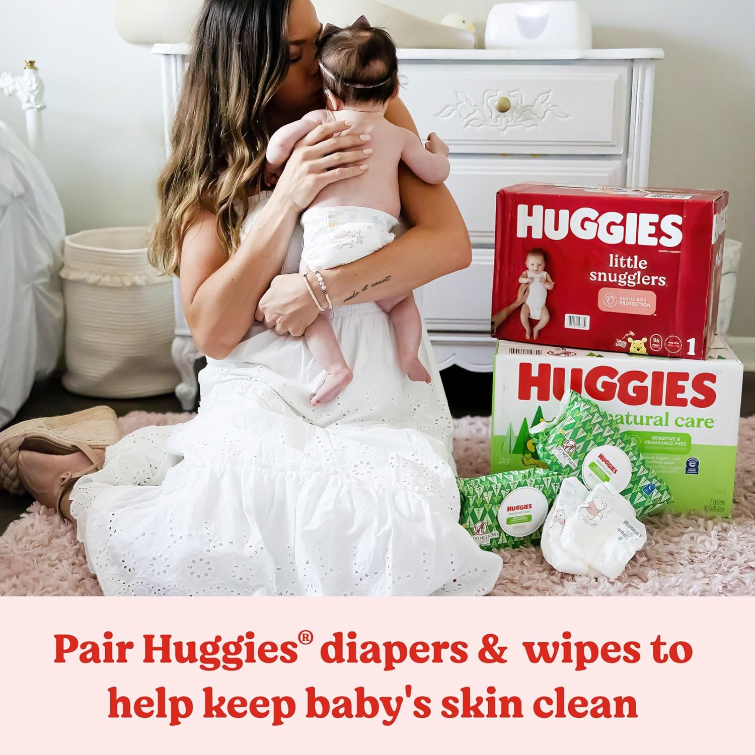 Huggies Natural Care Sensitive Baby Wipes, Unscented, Hypoallergenic, 99% Purified Water, 1 Refill Pack (184 Wipes Total)-8