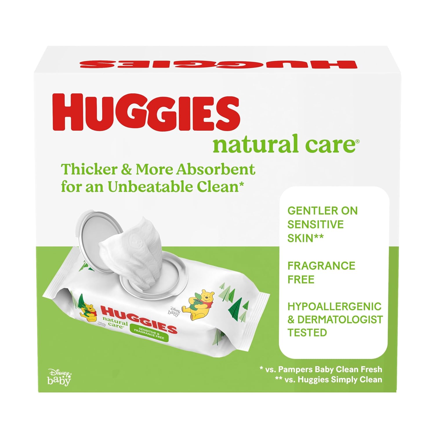 Huggies Natural Care Sensitive Baby Wipes, Unscented, Hypoallergenic, 99% Purified Water, 1 Refill Pack (184 Wipes Total)-9