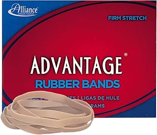 Alliance Rubber 26649 Advantage Rubber Bands Size #64, 1/4 lb Box Contains Approx. 80 Bands (3 1/2" x 1/4", Natural Crepe) Beige