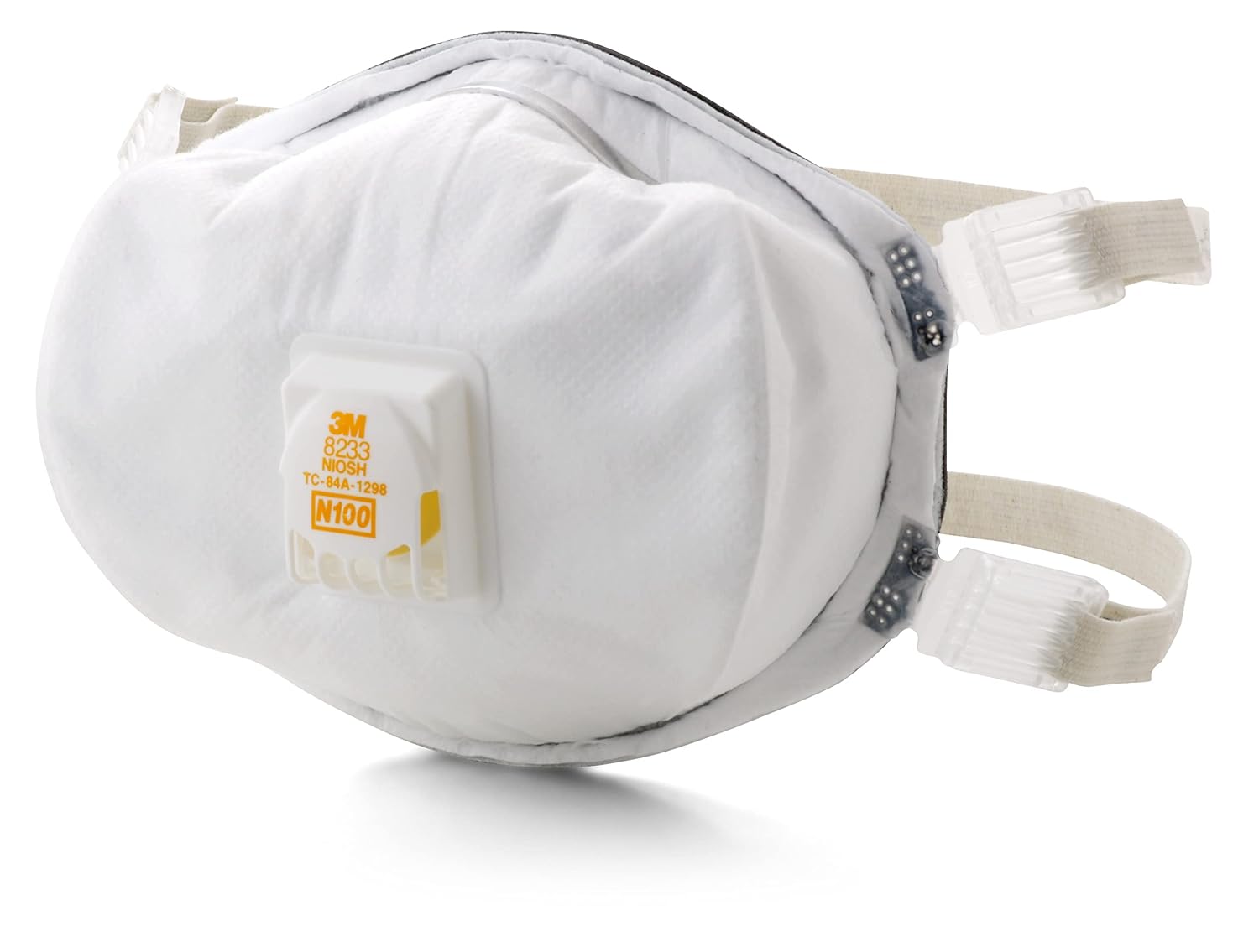 3M Personal Protective Equipment Particulate Disposable Respirator 8233, NIOSH APPROVED, Exhalation Valve, N100, Certain Non-Oil Based Particles (1 Piece)-2