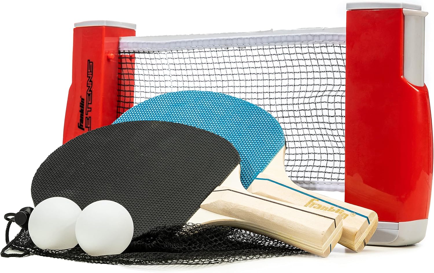 Franklin Sports Table Tennis to Go Portable Ping Pong Set - Table Top Ping Pong Net + (2) Paddles - Ping Pong Balls Included - 2 Players-0