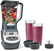 Ninja BL660 Professional Compact Smoothie & Food Processing Blender, 1100-Watts, 3 Functions -for Frozen Drinks, Smoothies, Sauces, & More, 72-oz.* Pitcher, (2) 16-oz. To-Go Cups & Spout Lids, Gray