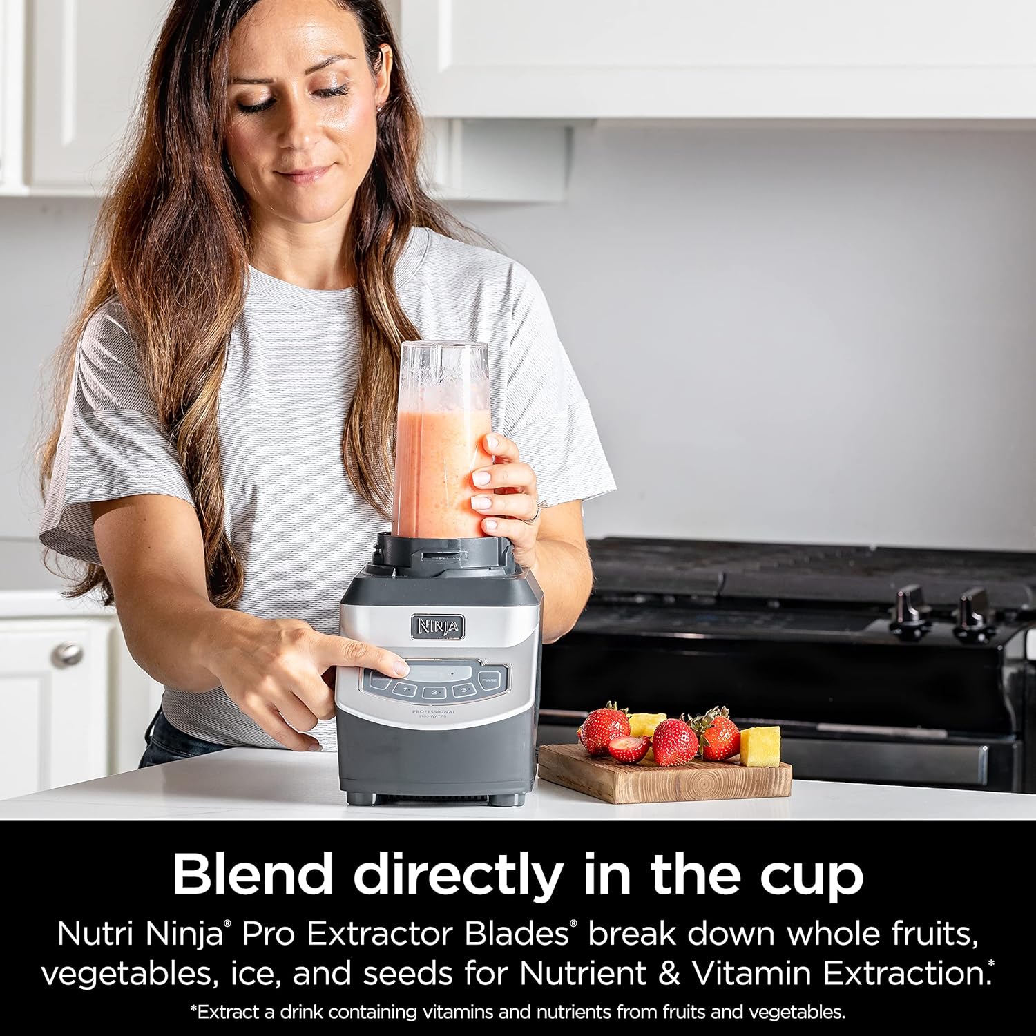 Ninja BL660 Professional Compact Smoothie & Food Processing Blender, 1100-Watts, 3 Functions -for Frozen Drinks, Smoothies, Sauces, & More, 72-oz.* Pitcher, (2) 16-oz. To-Go Cups & Spout Lids, Gray-6