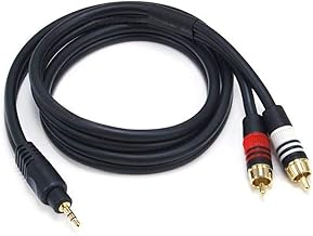 Monoprice Audio Cable - Premium Stereo Male to 2 RCA Male, Gold Plated, 22AWG, 3 Feet, Black