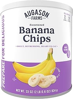 Augason Farms Sweetened Banana Chips Can, Emergency Food Supply, Everyday Meals, 31 Servings