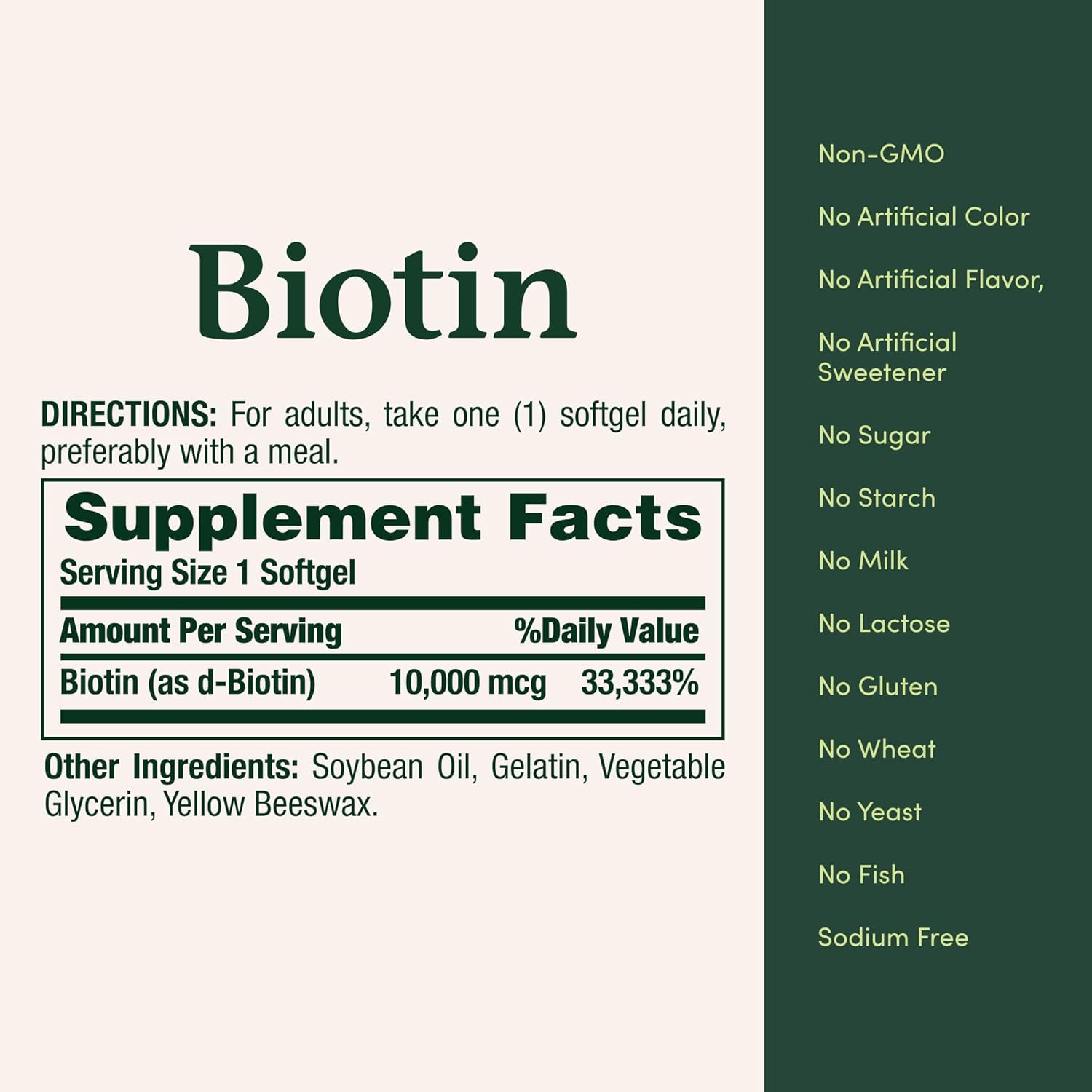 Nature's Bounty Biotin, Supports Healthy Hair, Skin and Nails, 10,000 mcg, Rapid Release Softgels, 120 Ct-4