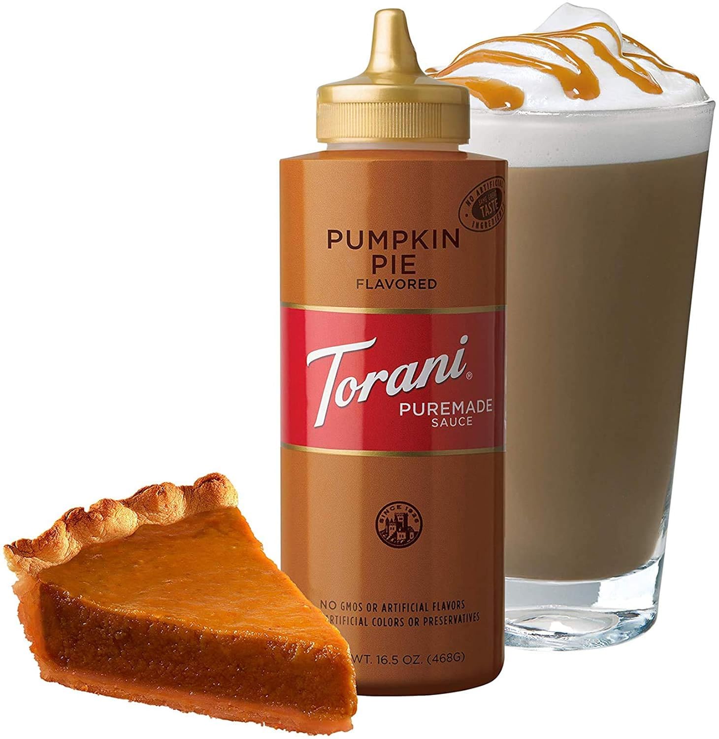 Torani Pumpkin Pie Sauce, 16.5 Ounces (Pack of 1) | Squeeze Bottle-1