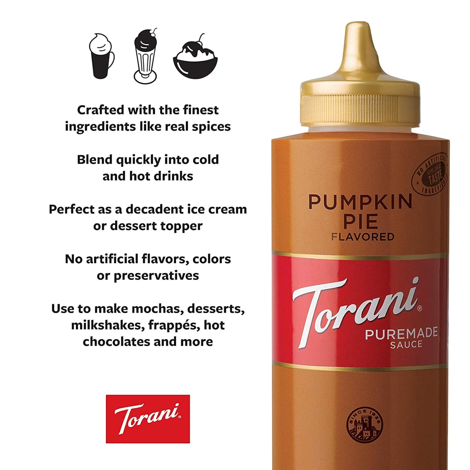 Torani Pumpkin Pie Sauce, 16.5 Ounces (Pack of 1) | Squeeze Bottle-3