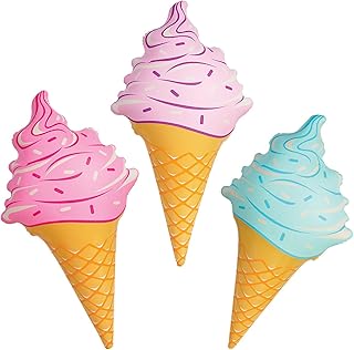 Rhode Island Novelty 36 Inch Inflatable Ice Cream Cones, Three per Order. No Color Choice