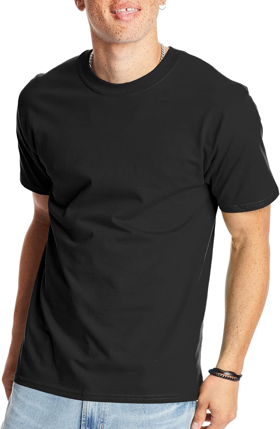 Hanes Mens Beefyt T-Shirt, Heavyweight Cotton Crewneck Tee, 1 Or 2 Pack, Available In Tall Sizes-0