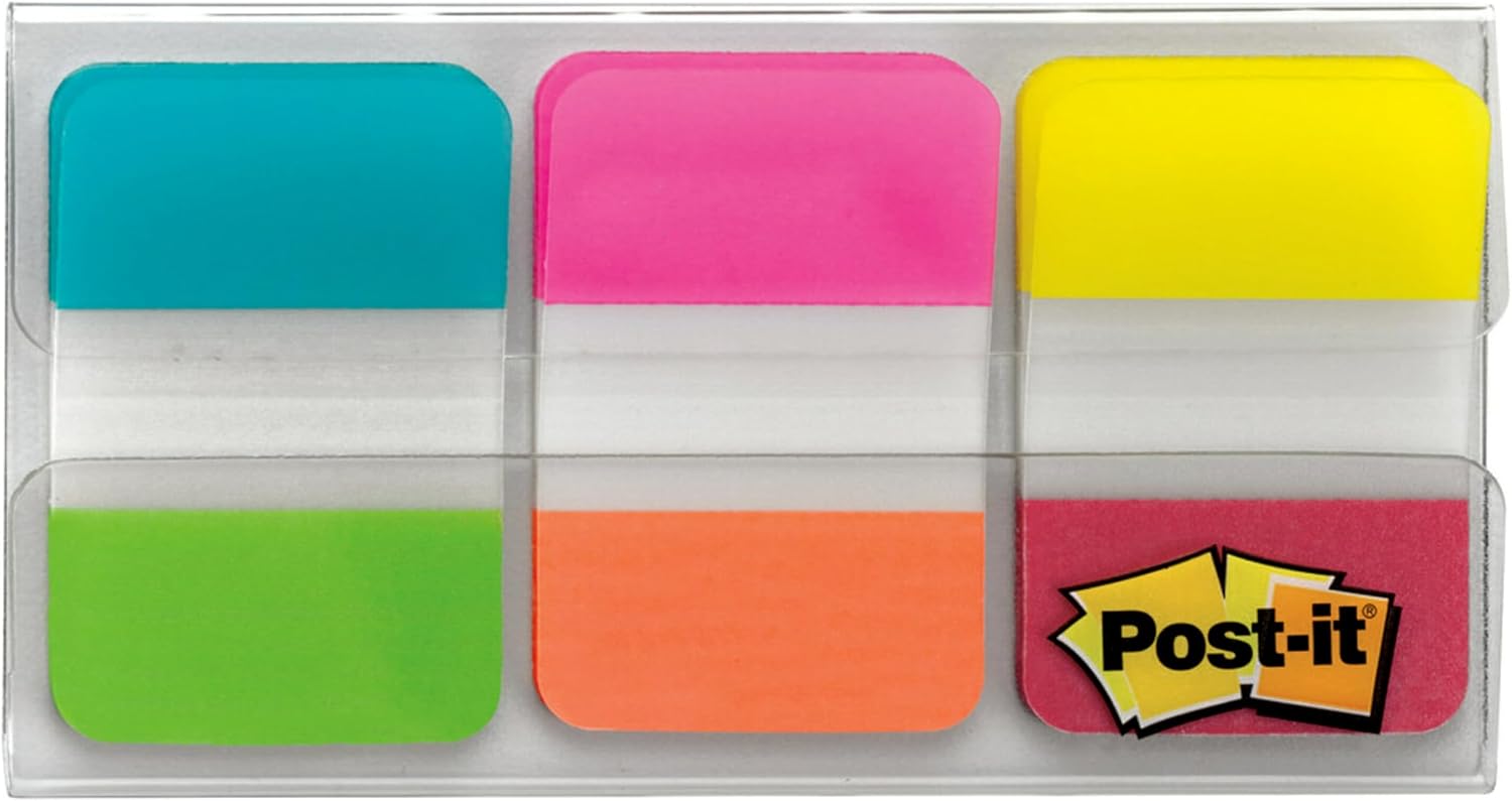 Post-it Tabs, 1 in Solid, Aqua, Yellow, Pink, Red, Green, Orange, 6/Color, 36/Dispenser (686-ALOPRYT)-8