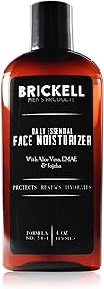 Brickell Men's Daily Essential Face Moisturizer for Men, Natural and Organic Fast-Absorbing Face Lotion with Hyaluronic Acid, Green Tea, and Jojoba, 4 Ounce, Scented