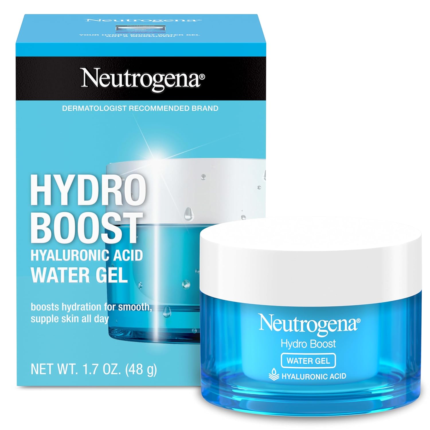 Neutrogena Hydro Boost Face Moisturizer with Hyaluronic Acid for Dry Skin, Oil-Free and Non-Comedogenic Water Gel Face Lotion, 1.7 oz-0