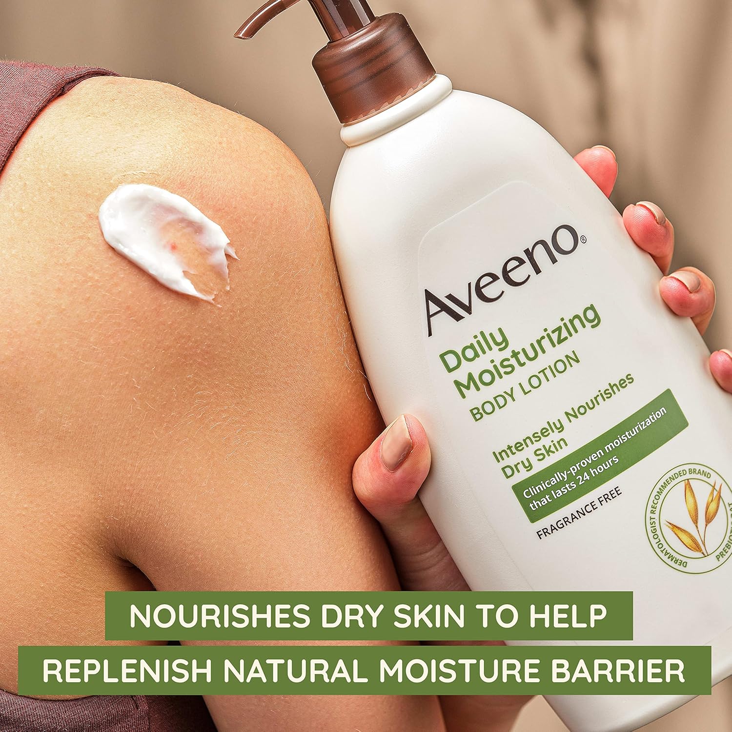 Aveeno Sheer Hydration Daily Moisturizing Fragrance-Free Lotion with Nourishing Prebiotic Oat, Fast-Absorbing Body Moisturizer for Dry Skin with Lightweight, Breathable Feel, 18 fl. oz-3