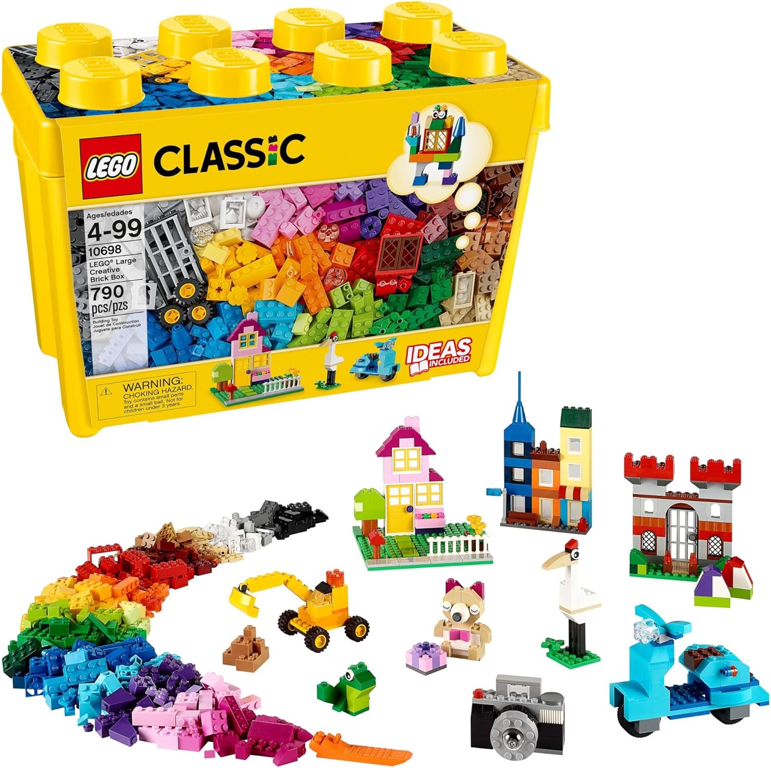 LEGO Classic Large Creative Brick Box 10698 Building Toy Set, Toy Storage Solution for Home or Classrooms, Interactive Building Toy for Kids, Boys, and Girls-0