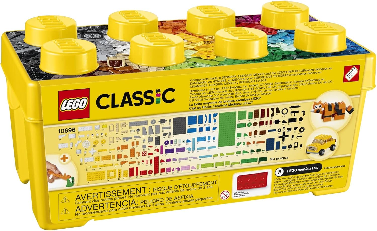 LEGO Classic Medium Creative Brick Box 10696 Building Toy Set - Featuring Storage, Includes Train, Car, and a Tiger Figure, and Playset for Kids, Boys, and Girls Ages 4-99-2